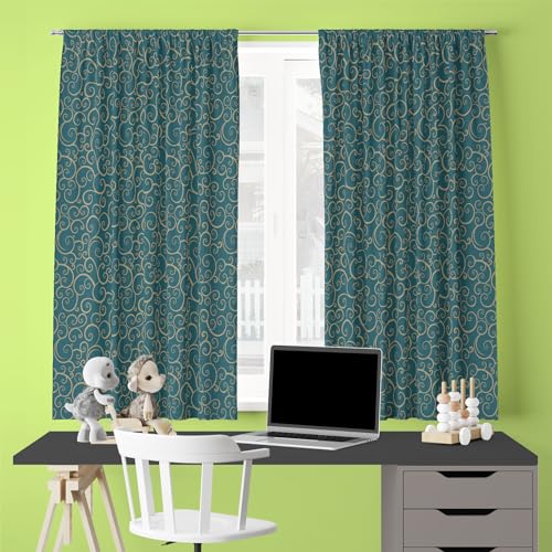 Image of ArtzFolio Spiral D2 | Blackout Curtain for Door, Window & Room | Rod Pocket & Tie Back | Velvet Fabric | Width 4.5feet (54inch) | Height 6 feet (72 inch); Single Piece