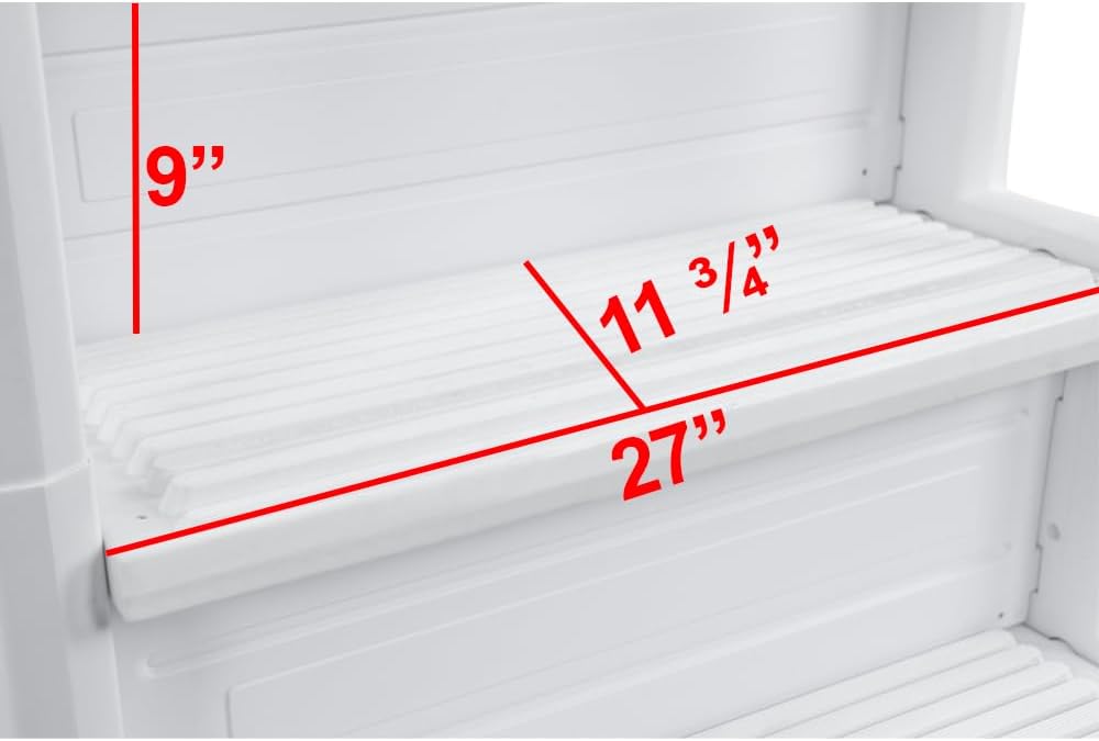 Aqua Select Everest Entry Step System | Above Ground Pool Step | 350 Lb Capacity | White Steps