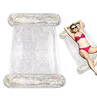 Water Hammock,Inflatable Pool Lounge Chair Floating Hammock Foldable Portable Air Lightweight Floating Chair Bed Raft Recliner Chair Pool Inflatables For Adults Kids