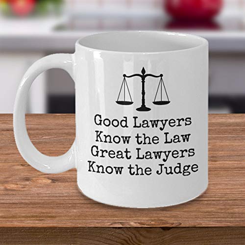Lawyer coffee mug - Good lawyers know the law great lawyers know the