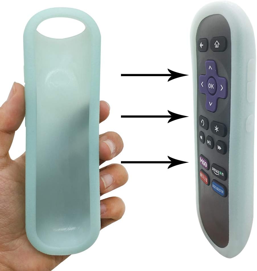 Protective Remote Case for Roku 2017/2018 3600R / TCL Roku RC280 TV Remote Light Weight Kids-Friendly Anti-Slip Shockproof Anti-Lost Silicone Cover (Green)