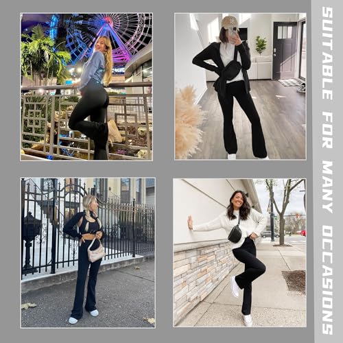 Women's High Waist Flared Trousers - Soft and Comfortable Fabric for Workouts, Fitness, Travel.4