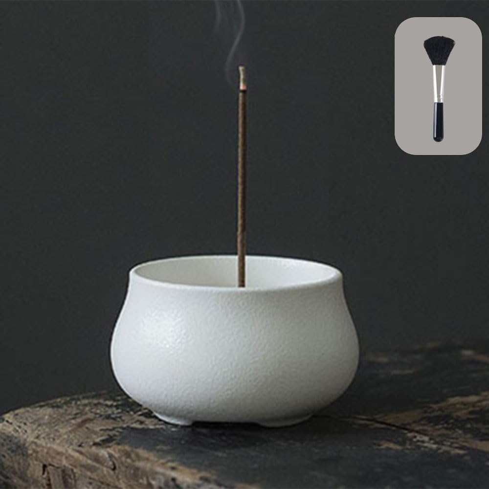 Nannlia Incense Burner, Stylish, Mini Buddhist Altar, Ceramic, Incense Holder, Incense Holder, Simple (White) : Home & Kitchen