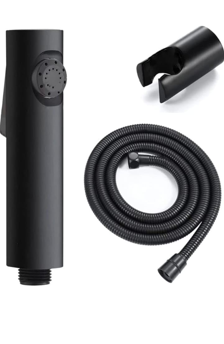 NISHWARE ABS Heavy Duty Health Faucet Set Shattaf Toilet Bidet Jet Spray Gun Shower for Bathroom with 1 Mtr Stainless Steel Hose Tube Pipe and Wall Hook (Color Black) (B0CRBGB8V2) Amazon Price History, Amazon Price Tracker