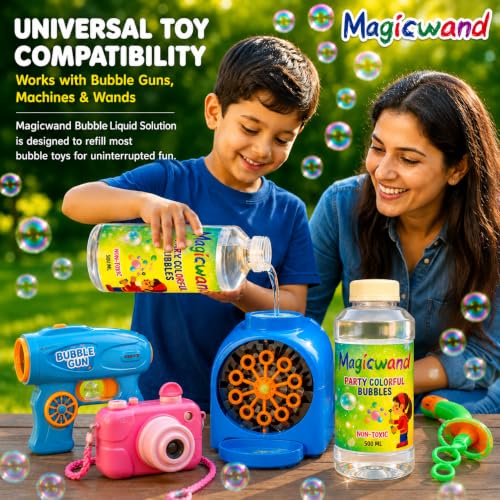 Image of Magicwand Bubble Gun Refill Liquid【1 Litre】【Made in India】【Please Do Not Add Water,Use As Delivered】