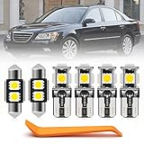 13pcs LED Interior Lights Bulb Kit for Hyundai Sonata 2006 2007 2008 2009 2010 LED Map Dome Trunk License Plate Lights Super Bright 6000K White Interior LED Light Bulbs + Install Tool