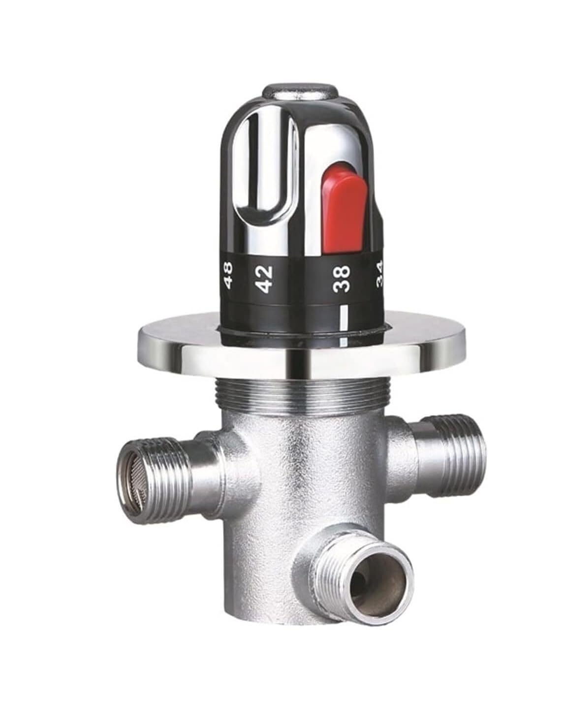 1/2" Inch DN15 Brass Thermostatic Mixing Valve for Solar Water Heater - Adjustable Temperature Control Mixer - 1pcs
