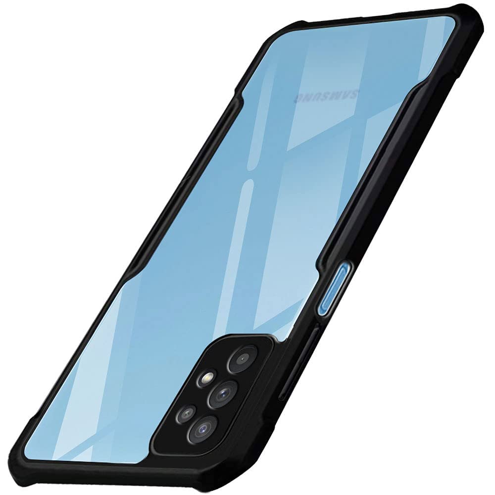 WOW IMAGINE Shock Proof Clear Back Case Mobile Cover for Samsung Galaxy M32 5G 2021 (Hard | Hybrid PC + TPU | Full Armour Device & Camera Protection | Black) (B09F8LF15J) Amazon Price History, Amazon Price Tracker