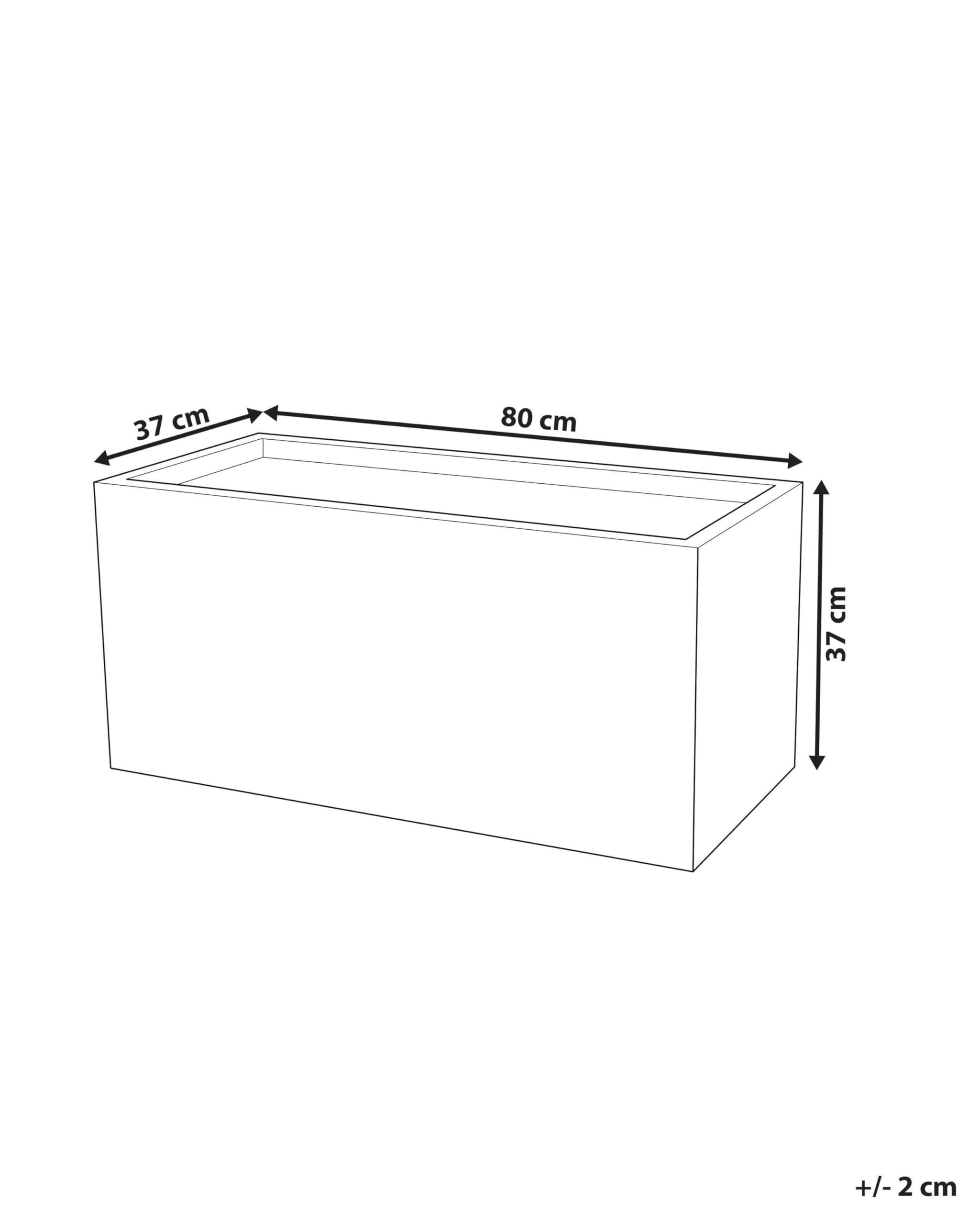 Beliani Maceta de Fibras de Arcilla Blanca 80 x 37 x 38 cm para Interior y Exterior Rectangular Myra