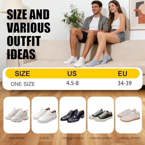 Image of Ankle Socks for Women Cotton Thin Athletic Running Low Cut No Show Socks with Heel Tab 5 Pairs