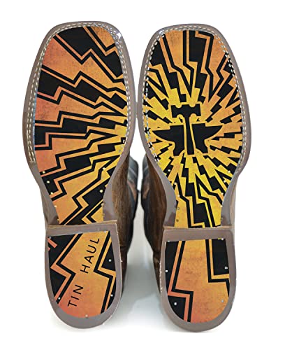 Tin Haul Men's Lightning Bolt Western Boot Broad Square Toe - 14-020-0077-0463 BR 9 D(M) US2