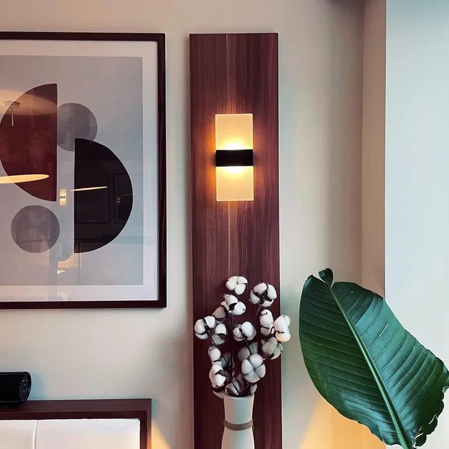 Image of Glowave Black Body Transparent Acrylic Light Design Wall Lamp Lighting Sconce for Living Room Bedroom Bedside - Tricolour (White, Warm White, Natural White) (CY 7776)