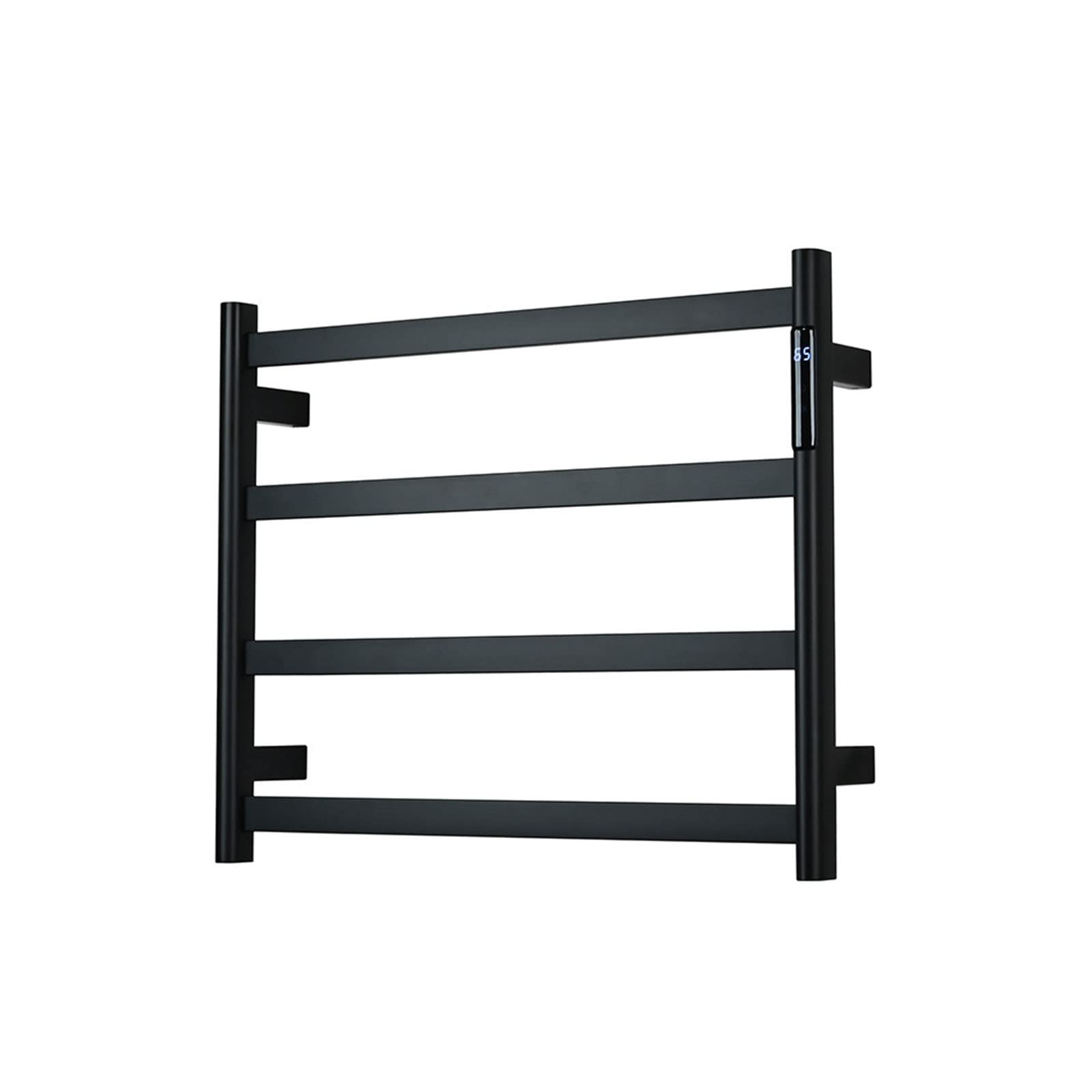 asdchZen Heated Towel Rack,Wall Mounted Electric Stainless Steel Heated 110W Intelligent Electric Heated Towels Dryer With Temperature Control,Gray-Black,Black