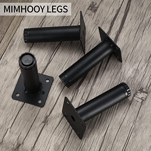 Patas para muebles de metal, kit de 4 piezas ajustables de 8 cm 6