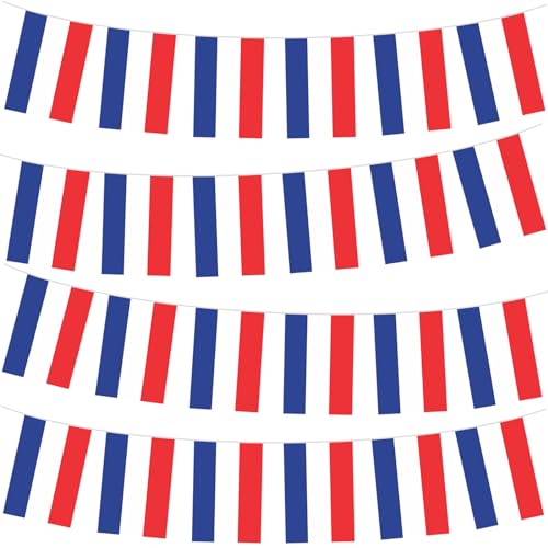 10 m/32,8 fot Nederländernas flaggduk med 30 flaggor för olympiska spelen Euro partydekorationer 2024, Nederländernas flaggflaggband banderoll för inomhus utomhus fotboll sportevenemang,
