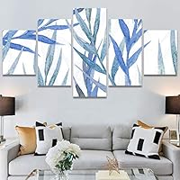 SIGNWIN 5 Panel Canvas Wall Art Modern Art Decorative Elements Fun Illustrations Leaves Multicolor Patterns for Home Decorations Ready to Hang - 60