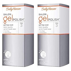 Sally Hansen Salon Gel Polish Nail Top Coat, 0.14 Fl Oz, Pack of 2