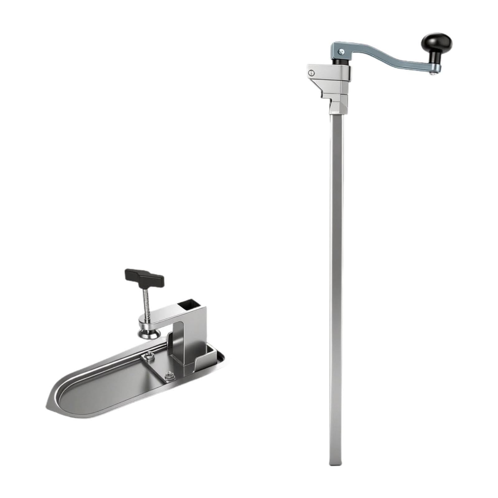 Dosenöffner Manuell Tischmodell Gewerblich Schwerlast mit Edelstahl- Und Aluminiumkörper Abnehmbarer Klemmfuß für Arbeitsplatten Ergonomischer Griff, 57cm