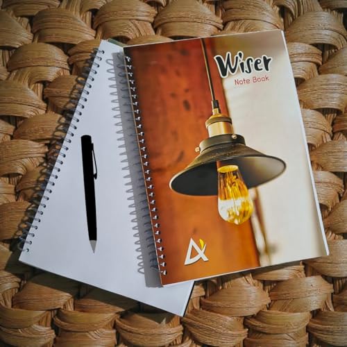 Image of A4 Spiral Notebook Set, Pack-4, 200 Pages Each, White Ring Binding, Plain /Unruled, 75 GSM Chlorine-Free Paper, 200 Total Pages