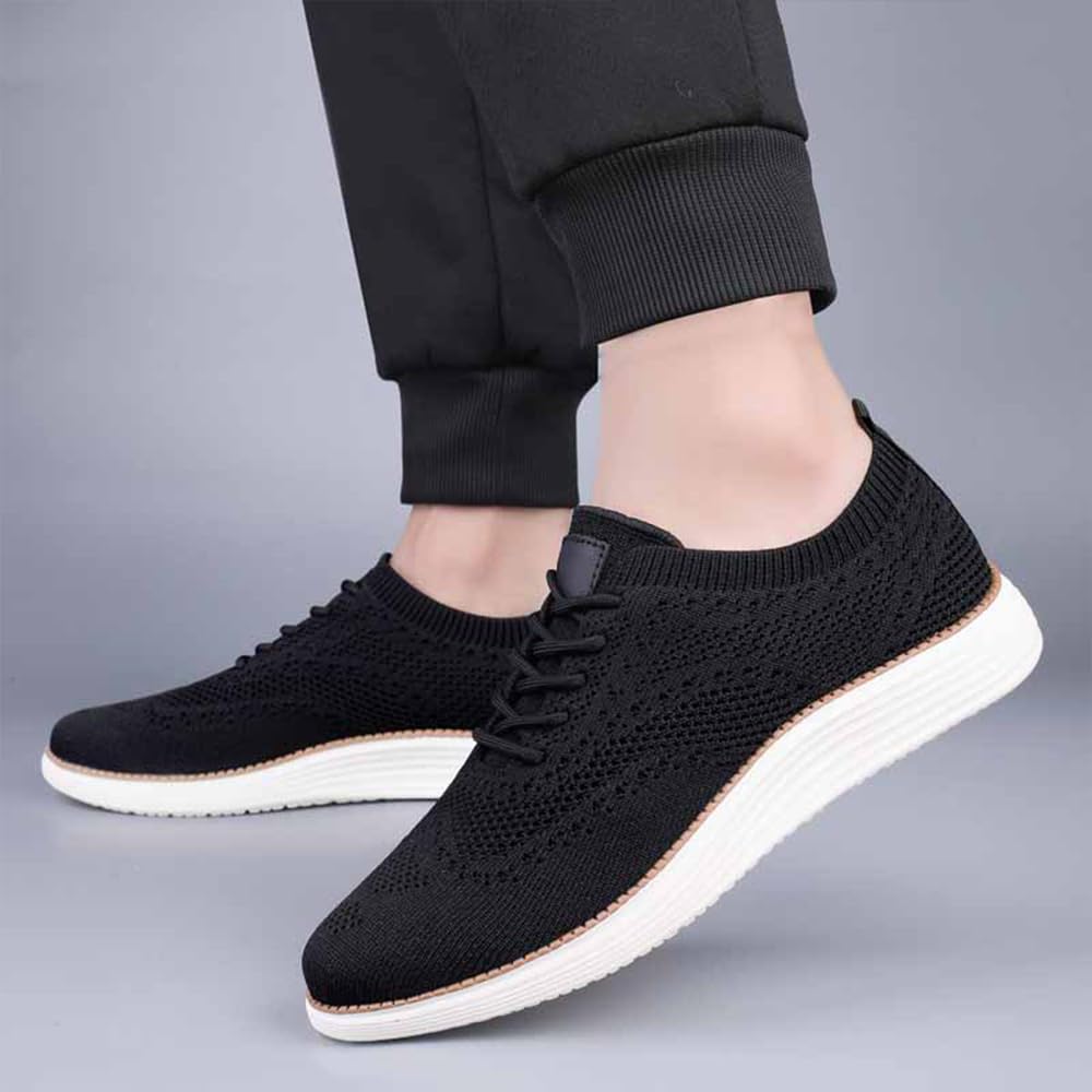 Hombres Casual Vestido Zapatillas Cómodas Oxfords Negocios Malla Caminar Mocasines Moda Ligero Transpirable Suela Blanda