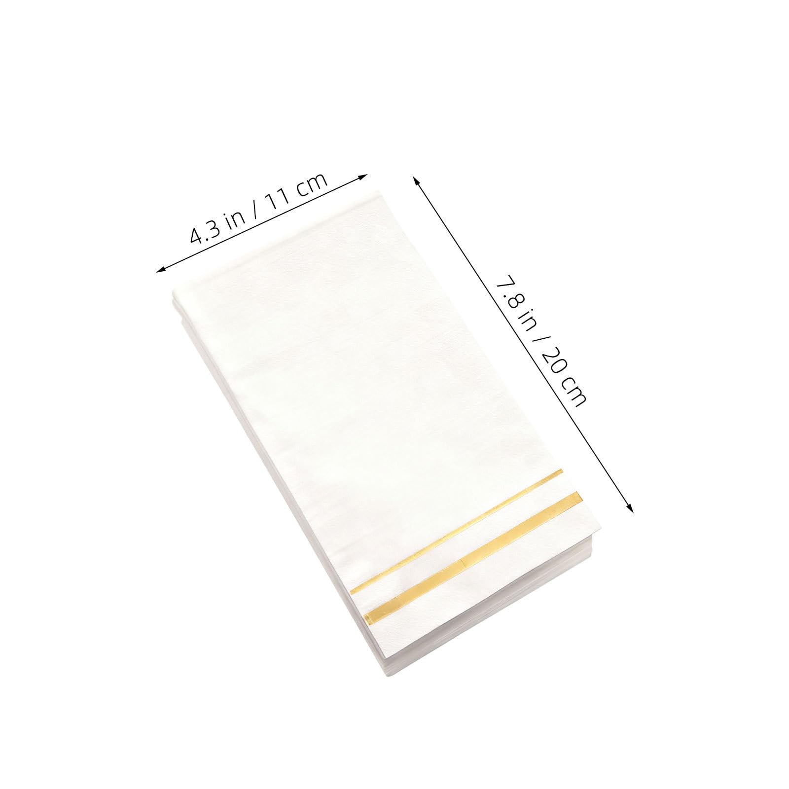 ABOOFAN 100 Servilletas de Papel Color Marfil Borde Dorado Absorbentes y Elegantes para Bodas, Despedidas de Soltera y Fiestas Obsequios
