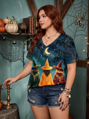 IsPICK Plus Size Halloween Shirts Women Witch Sanderson Hocus Pocus Tshirts - image 2