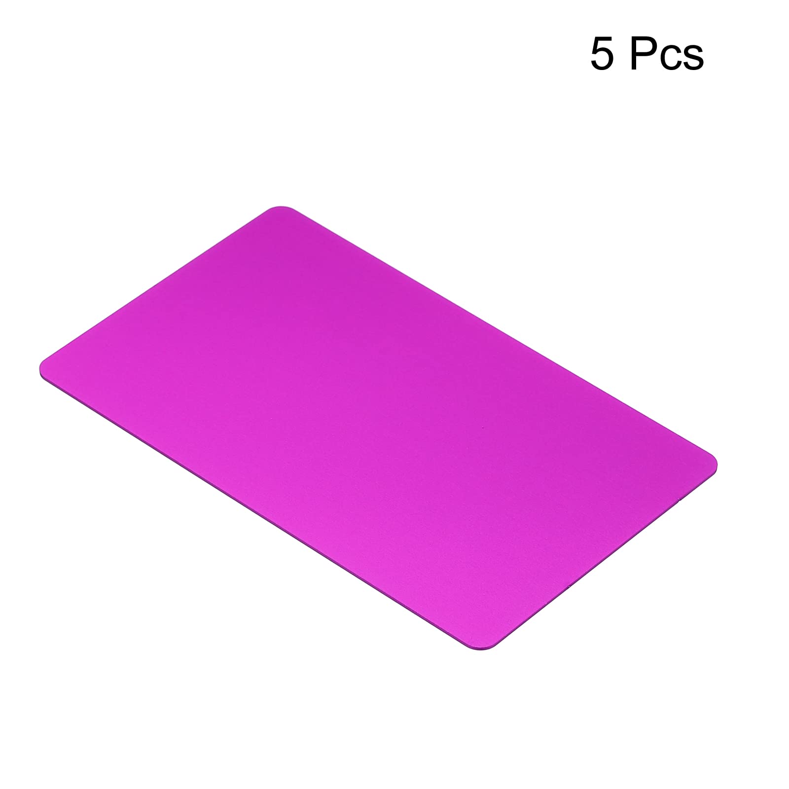 PATIKIL 0.8mm Metal Business Cards, 5 Pack Blank Name Card Laser Engraving Anodized Aluminum for DIY Gift Cards Purple - Image 3