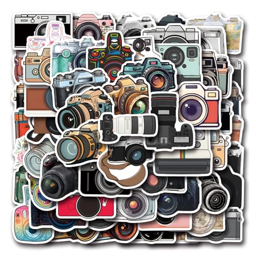 Camera Stickers 55PCS Photographer Photography Cameraman Waterproof Vinyl Decals for Water Bottles...