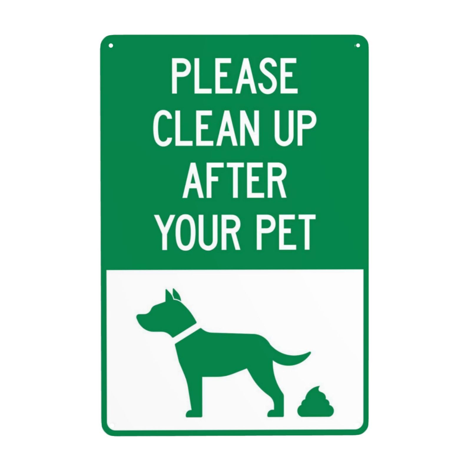 Retro Metal Tin Sign, Dog Defecation Graphic Cleaning Reminder Sign, Intuitive Public Rule Wall Decor, 8x12 Inch