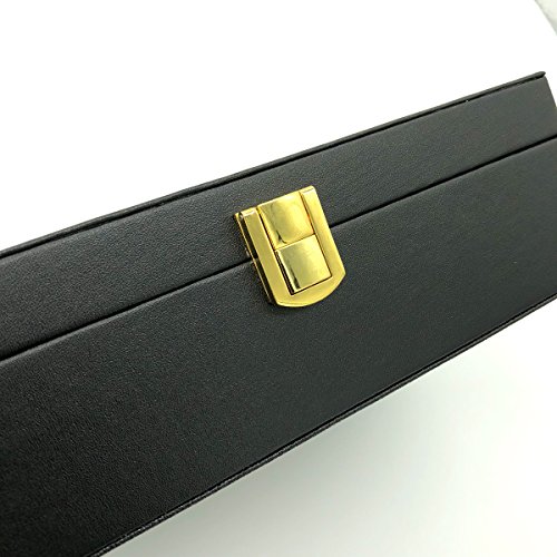UnionPlus Travel 4-Slot Eyeglass Sunglass Glasses Organizer Collector - Faux Leather Storage Case Box (Black - 4 Slots)