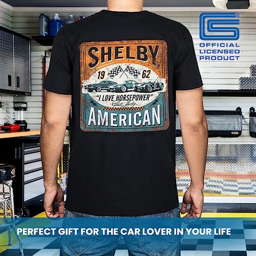 Shelby American I Love Horesepower Tee T-Shirt | 100% Cotton | Preshrunk | Simple, Clean and Sharp | Black3