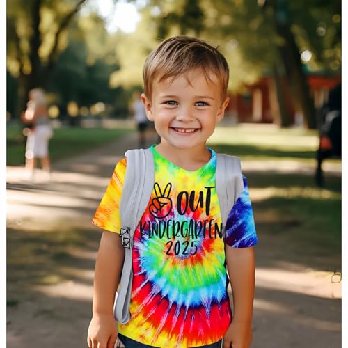 MODNTOGA Kids Girl Boy Peace Out Kindergarten Shirt 2025 Kindergarten Graduation T-Shirt Last Day of School Summer Tee Tops2