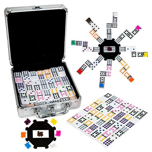 Tocebe Mexican Train Dominoes, Dominoes Set Double 12 for Travel, Mexican Train with Aluminum Case for Kids and Families