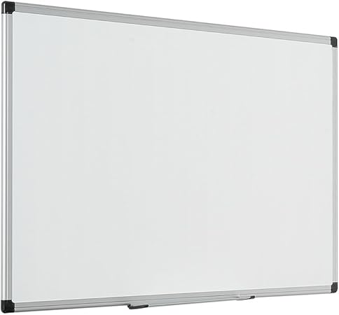 Pizarra Blanca Bi-Office Magnetica Maya W Ceramica Vitrificada Marco De Aluminio 200 X 100 Cm Con Bandeja Para