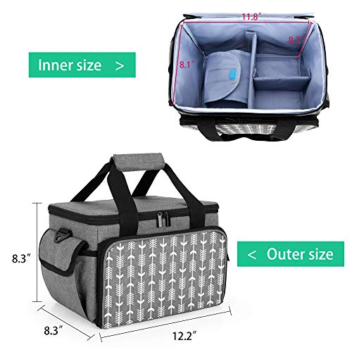 Yarwo Carrying Case Compatible With Cricut Joy And Easy Press Mini, Storage Bag For Craft Pens And Other Tool Set, Gray With Arrow #TOP5