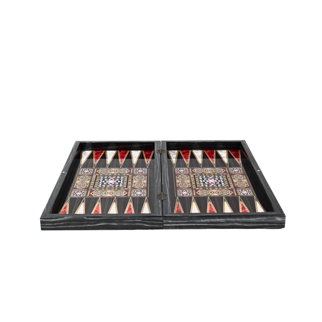 Manopoulos - Juego de ajedrez y backgammon de 19 pulgadas