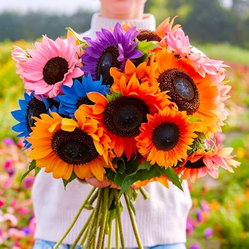 Mixrug 100+ Sunflower Seeds for Planting-Dwarf Sunflower Seeds-Giant Sun Flowers Seed Non-GMO Heirloom in Home Outdoor Garden