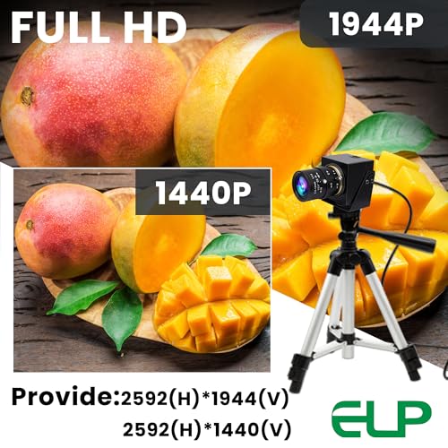 Webcam USB global shutter ELP 5 MP 1440p zoom varifocal 4x - 5