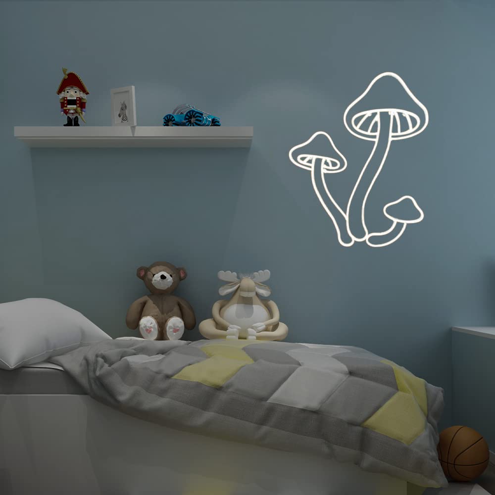 Ulalaza Neonowy znak LED, lampka nocna z grzybkiem, do sypialni, salonu, dekoracja pokoju małych dzieci, prezent urodzinowy, z USB 5 V