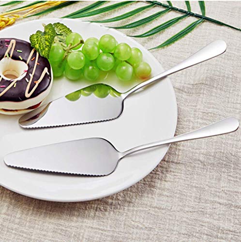 Ymeibe Stainless Steel Cake Server Pack Of 10 Pie Holder Transfer Triangular Spade Spatula Serrated Edge For Pizza Cake Baking Safe In Dishwasher (Silver) #TOP7