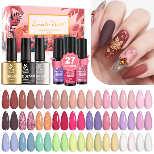 50% Off Lavender Violets 30pc Gel Nail Polish Set with 27 Colors