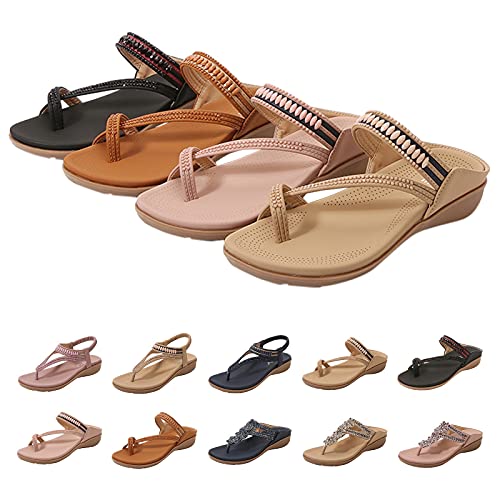 Quotidien Tongs Femme Marron Polyvalentes Bout Composite CompenséEs Femme Boucle Rapidementtrous Enfiler Bout Rond Antidéparant Respirant Plage Urbain Piscine Douche D'intérieur Maison Fleurs(Noir 37)