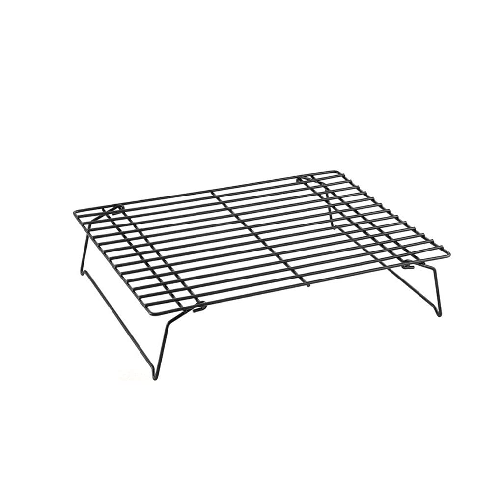 XMING Estante de enfriamiento Plegable Antiadherente Negro for Pasteles, Pan y Pastel de Luna con Red de enfriamiento (Size : One)