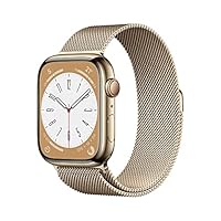 Apple Watch Series 8 (GPS + Cellular, 45mm) Smartwatch con cassa in acciaio inossidabile color oro...