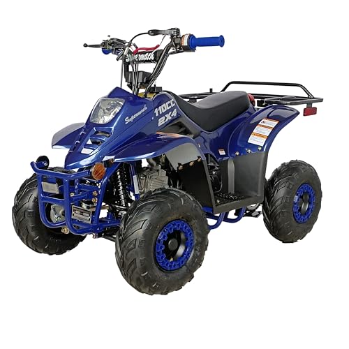 HHH 110cc Boulder 110B1 Kids ATV for Kids Quads Youth Gas Fully Automatic ATV for Quad 4 Wheeler (Blue)