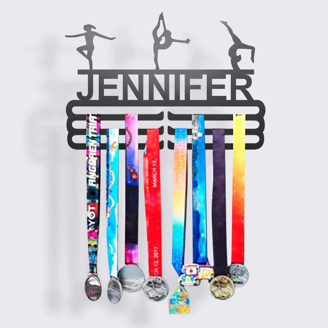 Athlete's Gift Shop Personalized Gymnastics Medal Display Hanger - Durable Wall-Mounted Display for Awards, Trophies, and Medals - Sleek Design, Easy Installation - Made in The USA