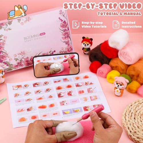 Image of UOOU Needle Felting Kit, Wool Felting Kit with 6 Pcs Colorful Needle Felting Needles and Instructions, Wool Felting Supplies for Adults and Beginners