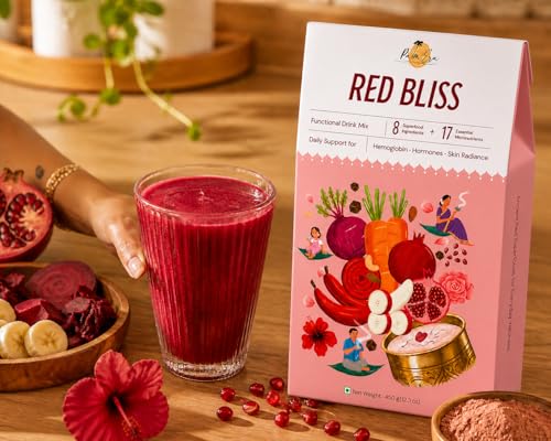 Image of Palm Era Red Bliss Superfood Powder 450g | Red Banana, Beetroot, Pomegranate & Hibiscus Blend | Daily Nutrition for Adults | No Added Sugar | Plant-Based Energy & Immunity Drink Mix