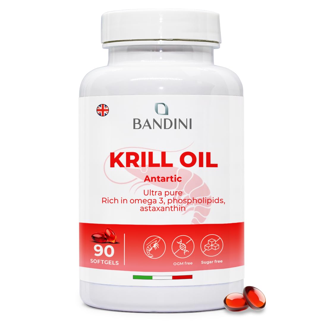 Antarctic Krill Oil | 1000mg Pure Red Krill Oil, 155mg EPA and DHA, 400mg Marine Phospholipids, Source of Astaxanthin and Omega 3 | 100% Natural, Laboratory Tested | 90 Softgels