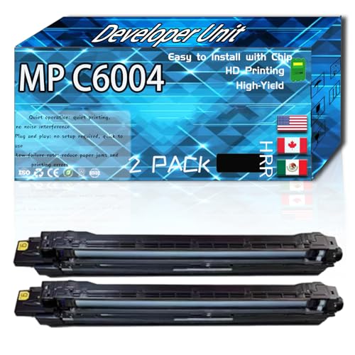 MP C6004 Developer Unit Compatible for Ricoh MP 501SPF MP C4504 MP C4504ex MP C6004 MP C6004ex Printer, High Production Replacement (2 Pack Black)